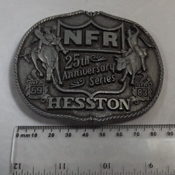 National Finals Rodeo 1983 Hesston 25th Anniversary First Edition Belt Buckle - Picture 10 of 10
